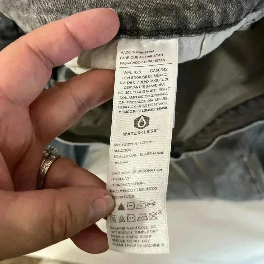 Levi’s Signature Black Label 38x30 Slim Straight Leg Gray Jeans